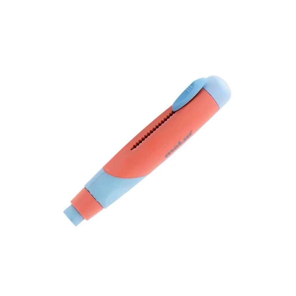 Caneta Borracha Colorida Tons Pastel - Molin - Laranja C/ Azul