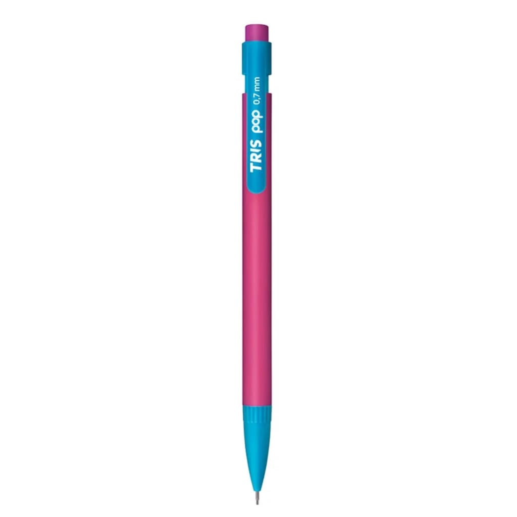 Lapiseira Tris Pop Recarregável 0,7mm - Rosa C/ Azul