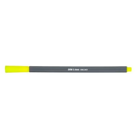 Caneta Hidrográfica Fine Liner 0.4mm - Brw Amarelo Neon
