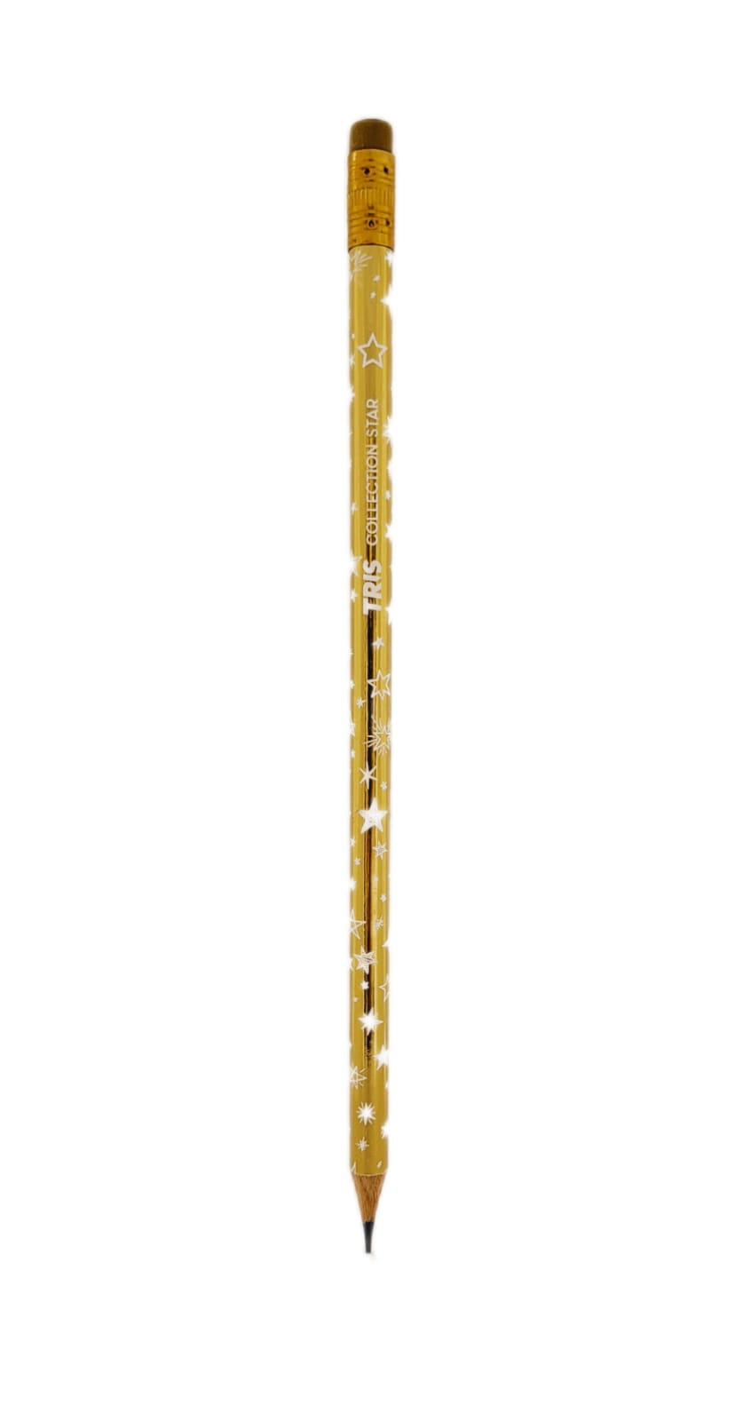 Lápis Preto Hb Nº2  Com Borracha Collection Star Tris Metalizado - Dourado