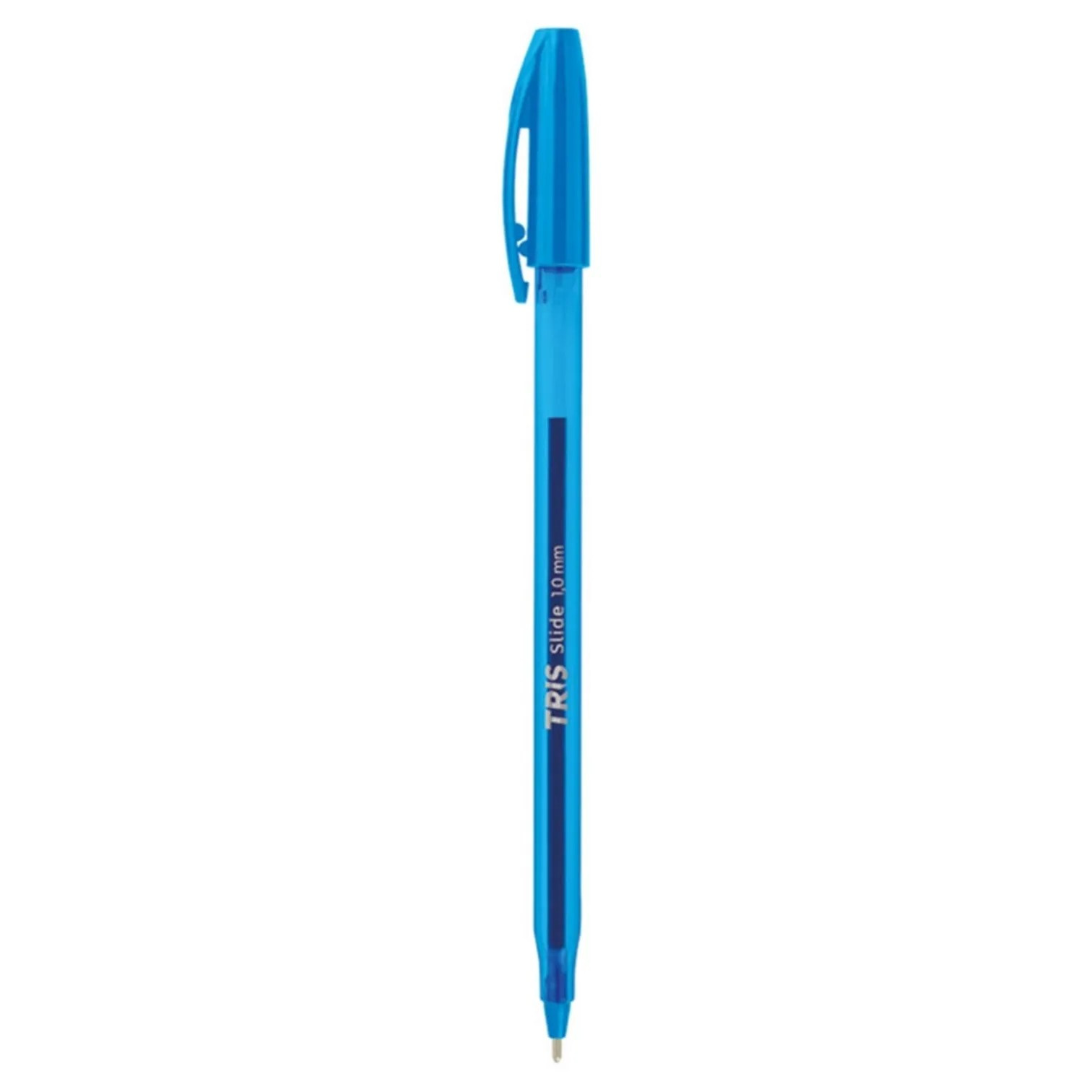 Caneta Esferográfica Tris Slide 1.0mm - Azul Claro