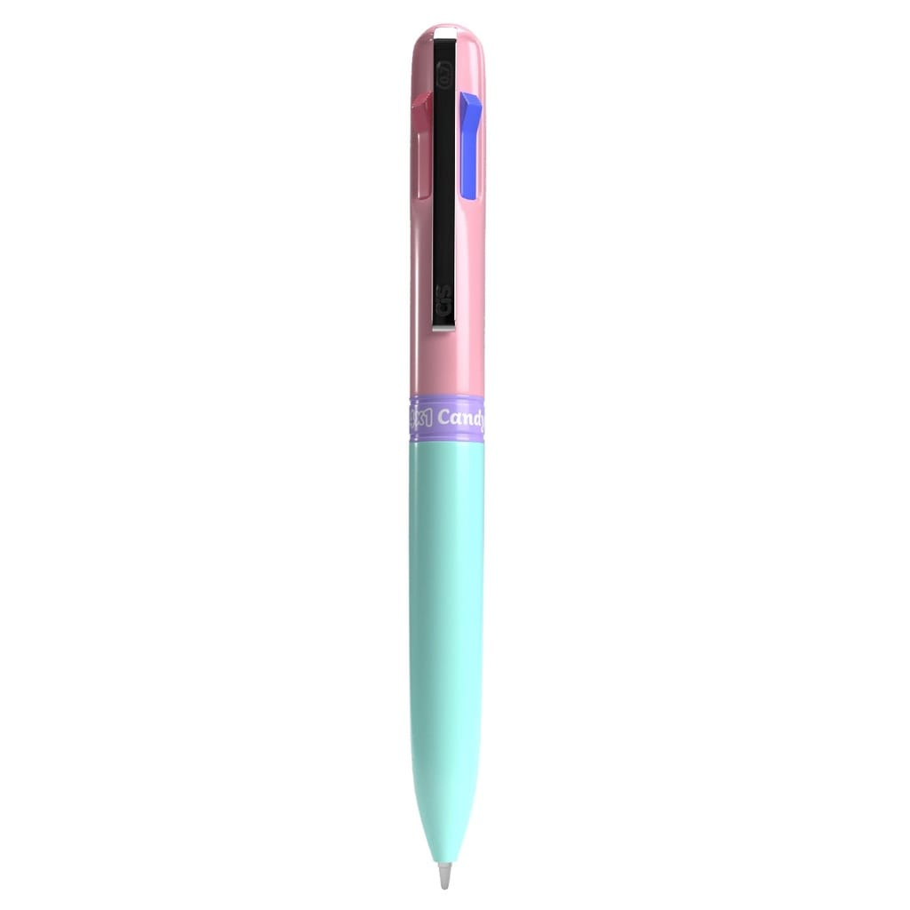 Caneta Esferográfica Candy  0.7mm 4 Em 1 Cis - Cores De Tinta (verde Claro, Rosa Claro, Amarelo, Azul) Corpo Rosa