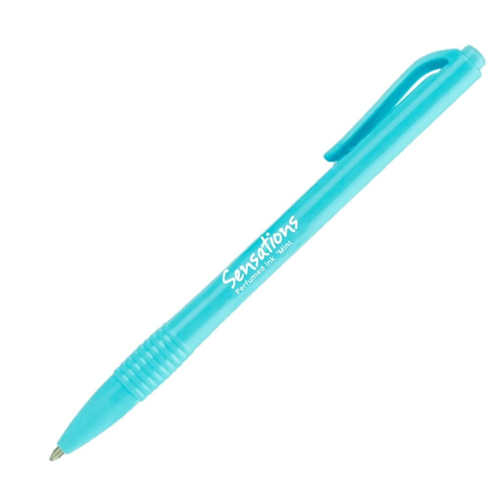 Caneta Esferográfica Clic Sensations Perfumada 0,7mm Newpen - Cor: Azul Claro /  Aroma Menta/green