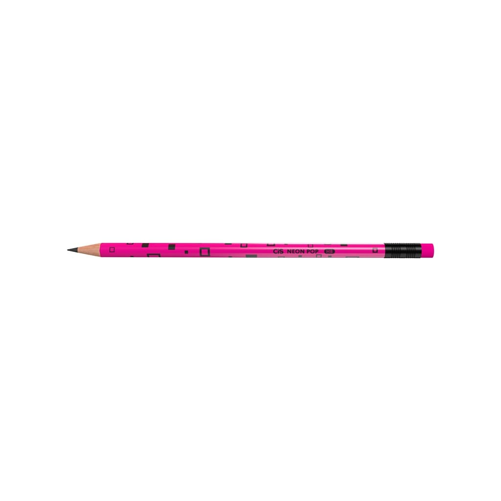 Lápis Preto Cis Redondo Hb Neon Pop C/ Borracha No Topo - Rosa