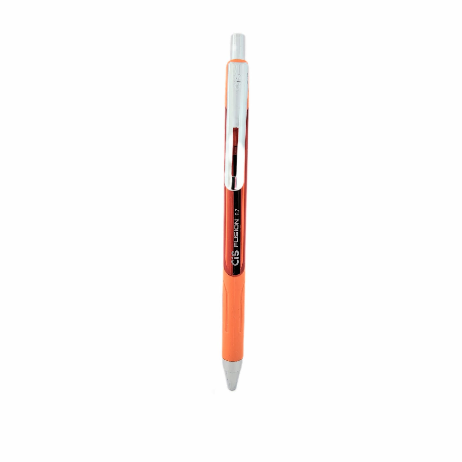 Caneta Esferográfica Fusion Cis 0.7mm - Escrita Em Azul - Corpo Laranja