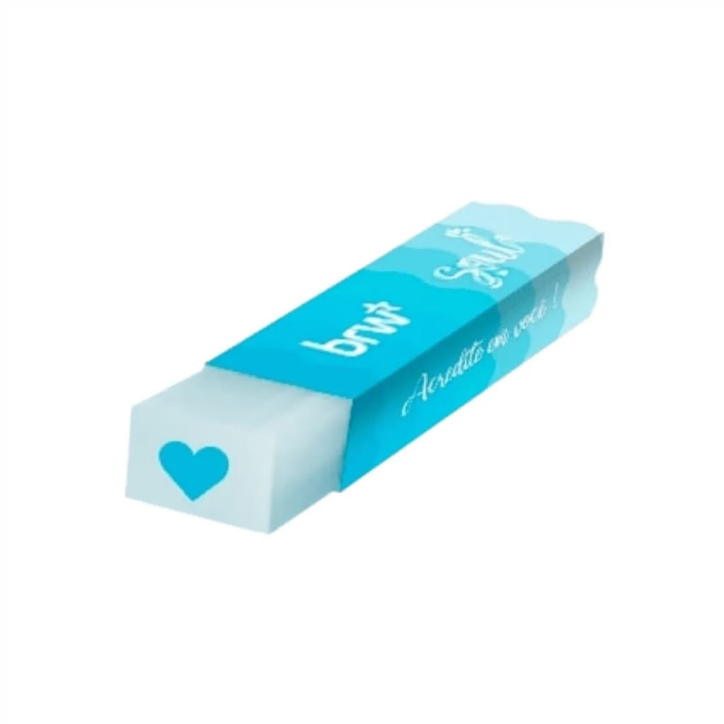 Borracha Transparente Decorada Soul - Brw - Azul