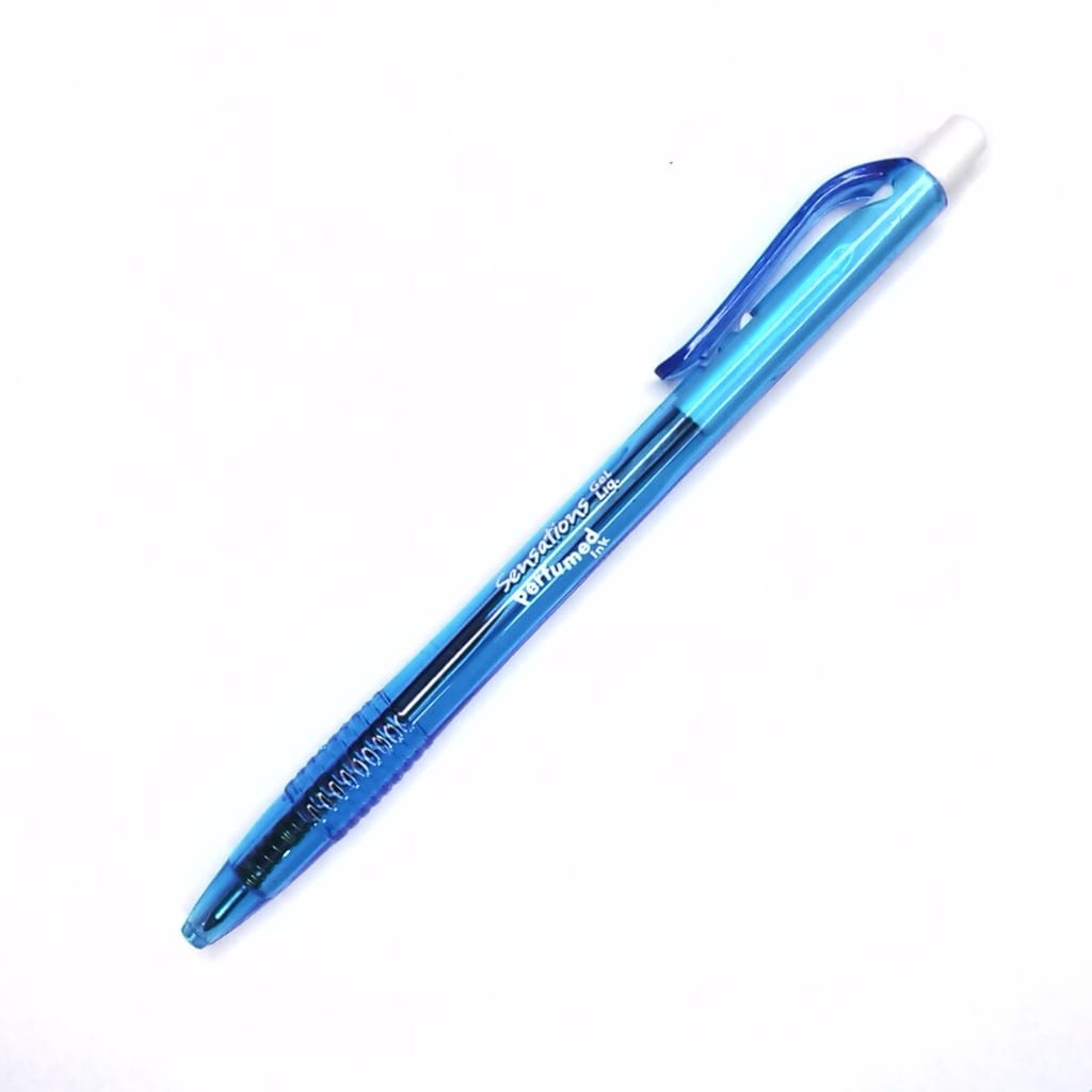 Caneta Gel Perfumada Sensations Coleção Viih Tube - Newpen - Corpo Acrilico Azul Claro Com Aroma De Menta