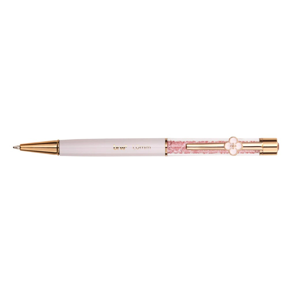 Caneta Esferográfica Metálica 1.0mm  Flowers  Brw - Corpo Rosa