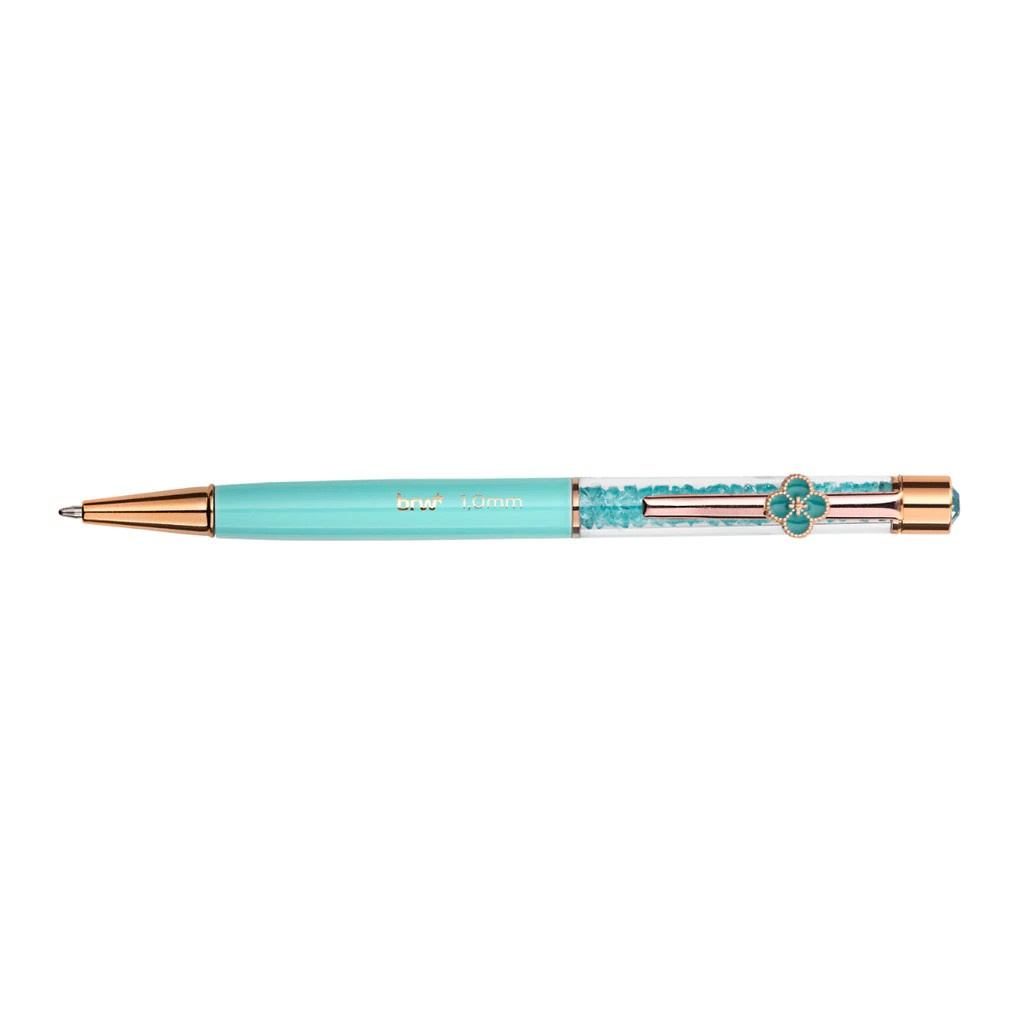 Caneta Esferográfica Metálica 1.0mm  Flowers  Brw - Corpo Verde