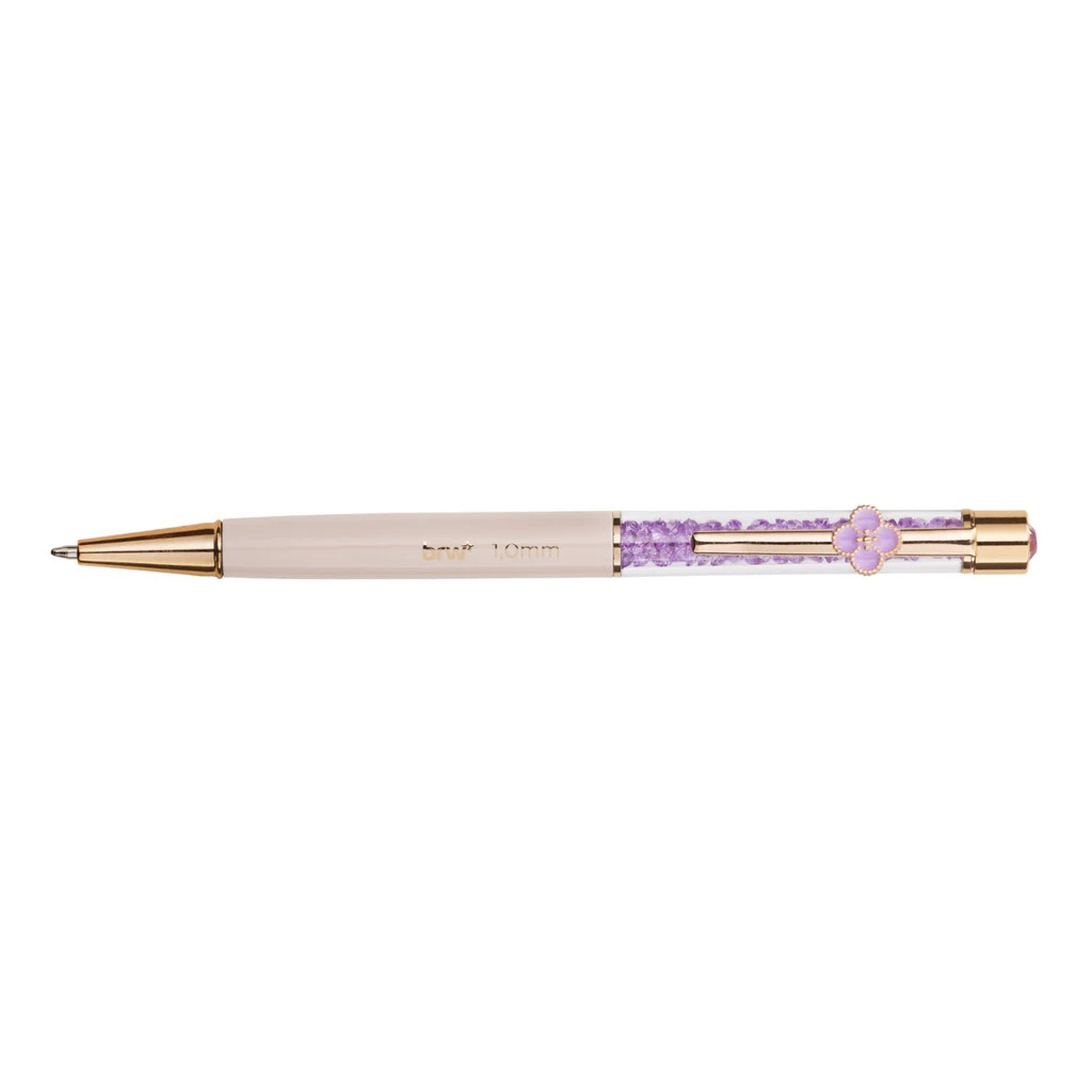 Caneta Esferográfica Metálica 1.0mm  Flowers  Brw - Corpo Lilás