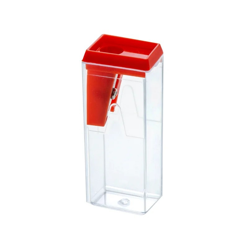 Apontador Plástico Retangular C/ Depósito  Brw - Vermelho